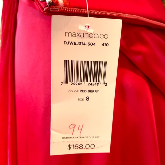 NWT Max & Cleo Maxi Berry Red Formal Dress - Picture 8 of 8